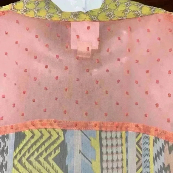 Ivy Jane Blouse XS Yellow Pink Floral - Picture 8 of 13